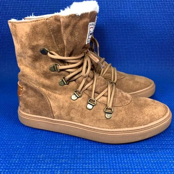 SKECHERS FAUX FUR Women`s Size 7.5 Brown Mid Calf Boots SN 44947 - Picture 3 of 8